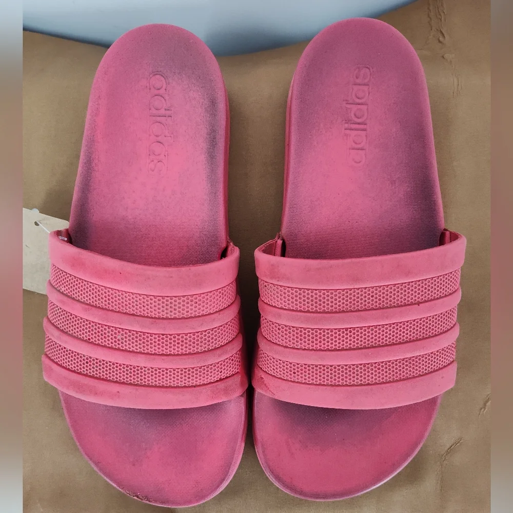 Adidas Kids Red Slide Sandals Size 6